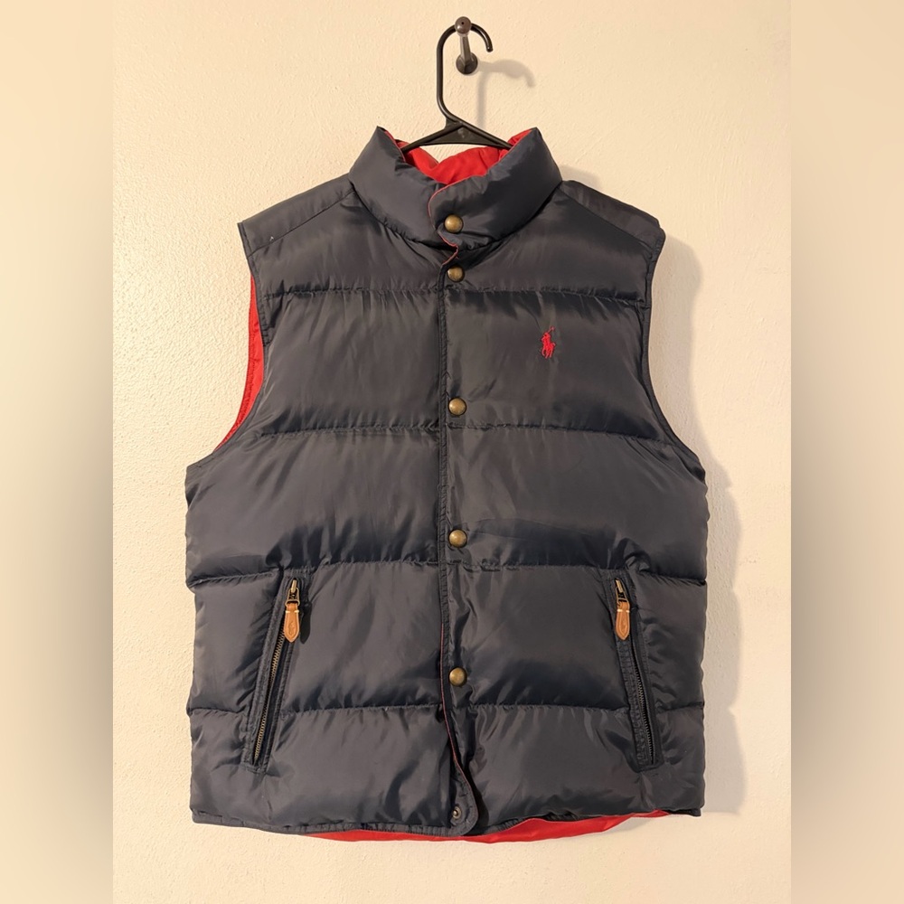 Polo Ralph Lauren Reversible Down Vest Red Navy | Men’s Medium